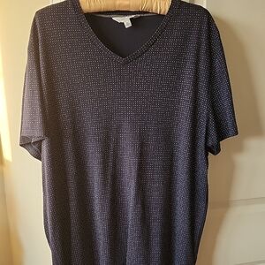 Calvin Klein Dark Blue Patterned V-Neck Tee